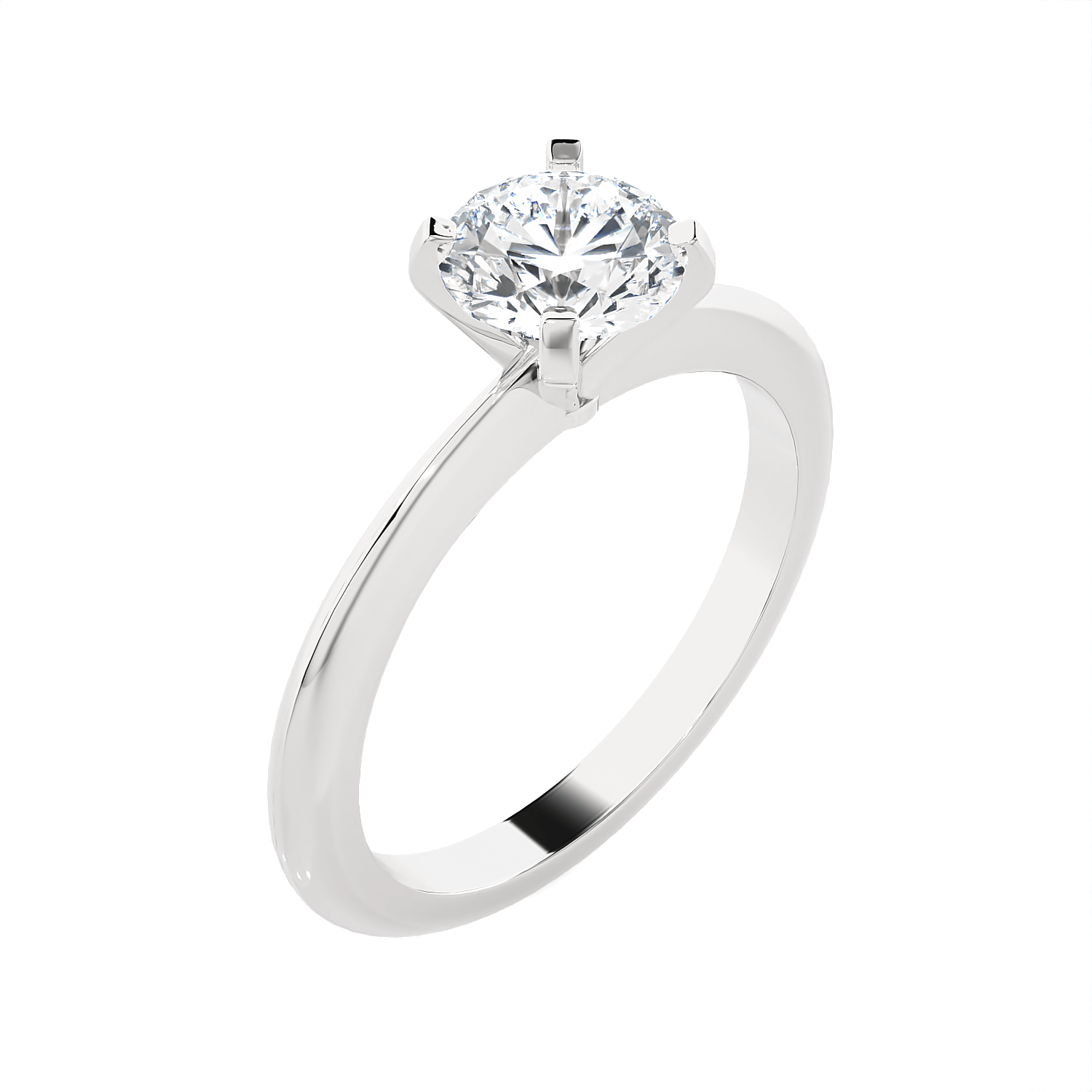 Round Lab Grown Diamond Solitaire Engagement Ring