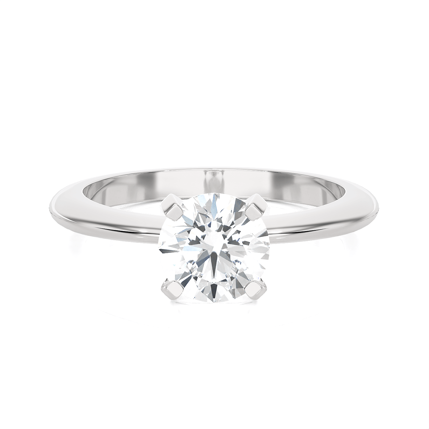Round Lab Grown Diamond Solitaire Engagement Ring