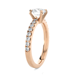 Round Lab Grown Diamond Side Stone Engagement Ring