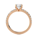 Round Lab Grown Diamond Side Stone Engagement Ring