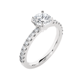 Round Lab Grown Diamond Side Stone Engagement Ring