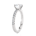 Round Lab Grown Diamond Side Stone Engagement Ring