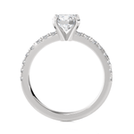 Round Lab Grown Diamond Side Stone Engagement Ring