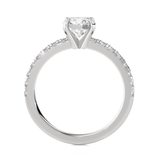 Round Lab Grown Diamond Side Stone Engagement Ring