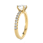 Round Lab Grown Diamond Side Stone Engagement Ring