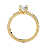 Round Lab Grown Diamond Side Stone Engagement Ring