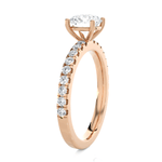 Round Lab Grown Diamond Side Stone Engagement Ring