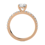 Round Lab Grown Diamond Side Stone Engagement Ring