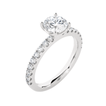 Round Lab Grown Diamond Side Stone Engagement Ring