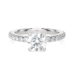 Round Lab Grown Diamond Side Stone Engagement Ring