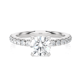 Round Lab Grown Diamond Side Stone Engagement Ring