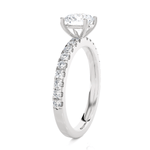 Round Lab Grown Diamond Side Stone Engagement Ring