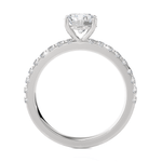 Round Lab Grown Diamond Side Stone Engagement Ring