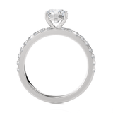 Round Lab Grown Diamond Side Stone Engagement Ring