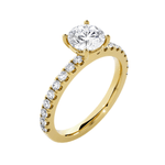 Round Lab Grown Diamond Side Stone Engagement Ring