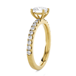 Round Lab Grown Diamond Side Stone Engagement Ring