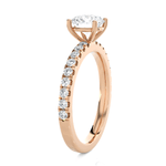 Round Lab Grown Diamond Side Stone Engagement Ring