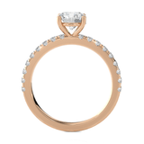 Round Lab Grown Diamond Side Stone Engagement Ring
