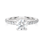 Round Lab Grown Diamond Side Stone Engagement Ring