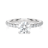 Round Lab Grown Diamond Side Stone Engagement Ring