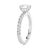 Round Lab Grown Diamond Side Stone Engagement Ring