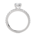 Round Lab Grown Diamond Side Stone Engagement Ring
