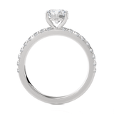 Round Lab Grown Diamond Side Stone Engagement Ring
