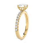 Round Lab Grown Diamond Side Stone Engagement Ring