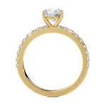 Round Lab Grown Diamond Side Stone Engagement Ring