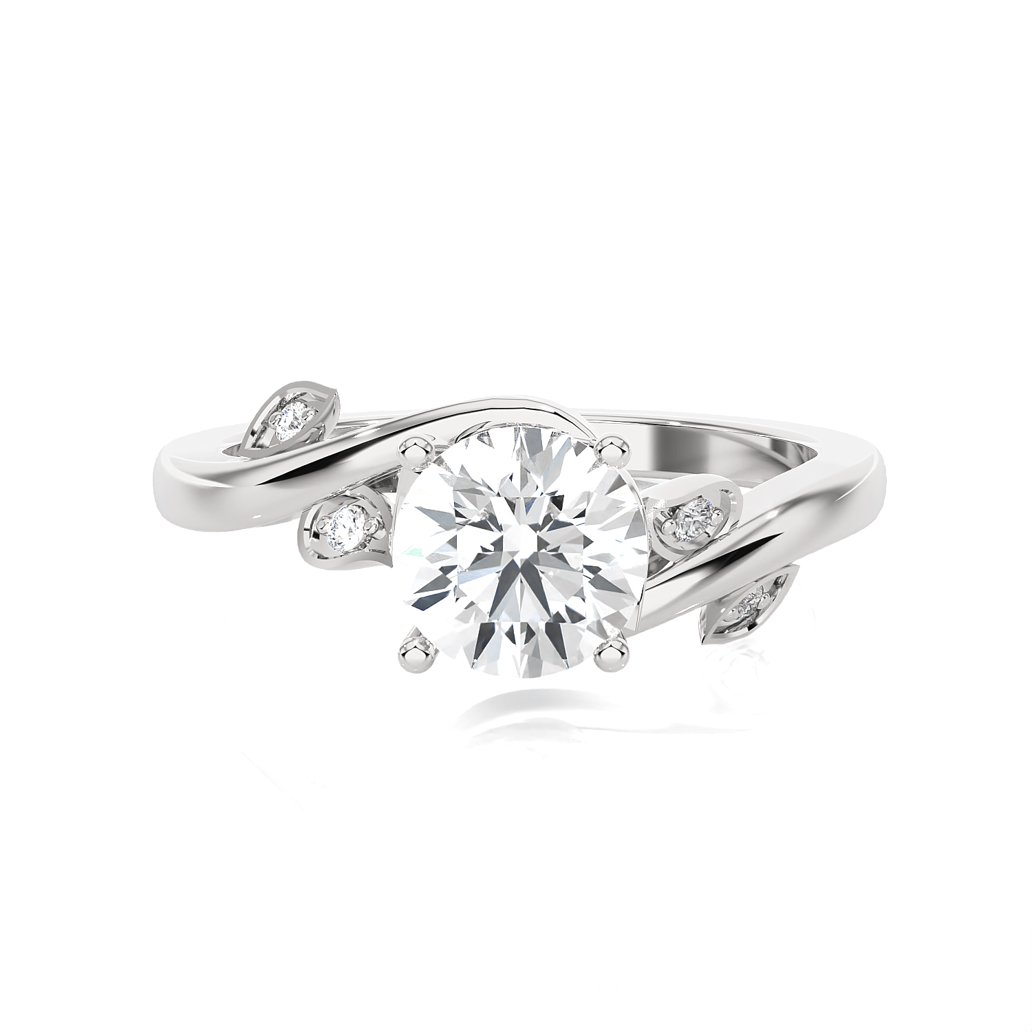Round Lab Grown Diamond Solitaire Engagement Ring