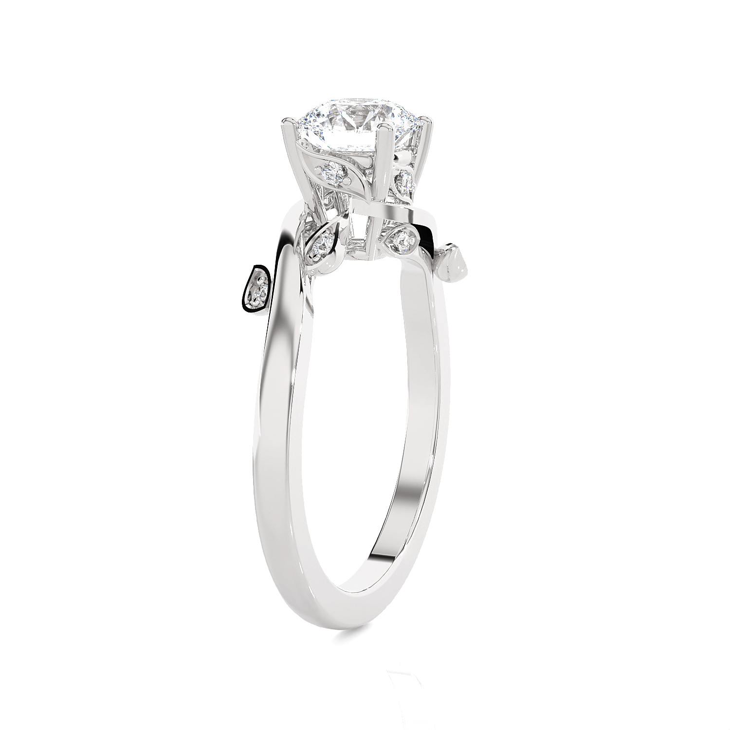 Round Lab Grown Diamond Solitaire Engagement Ring