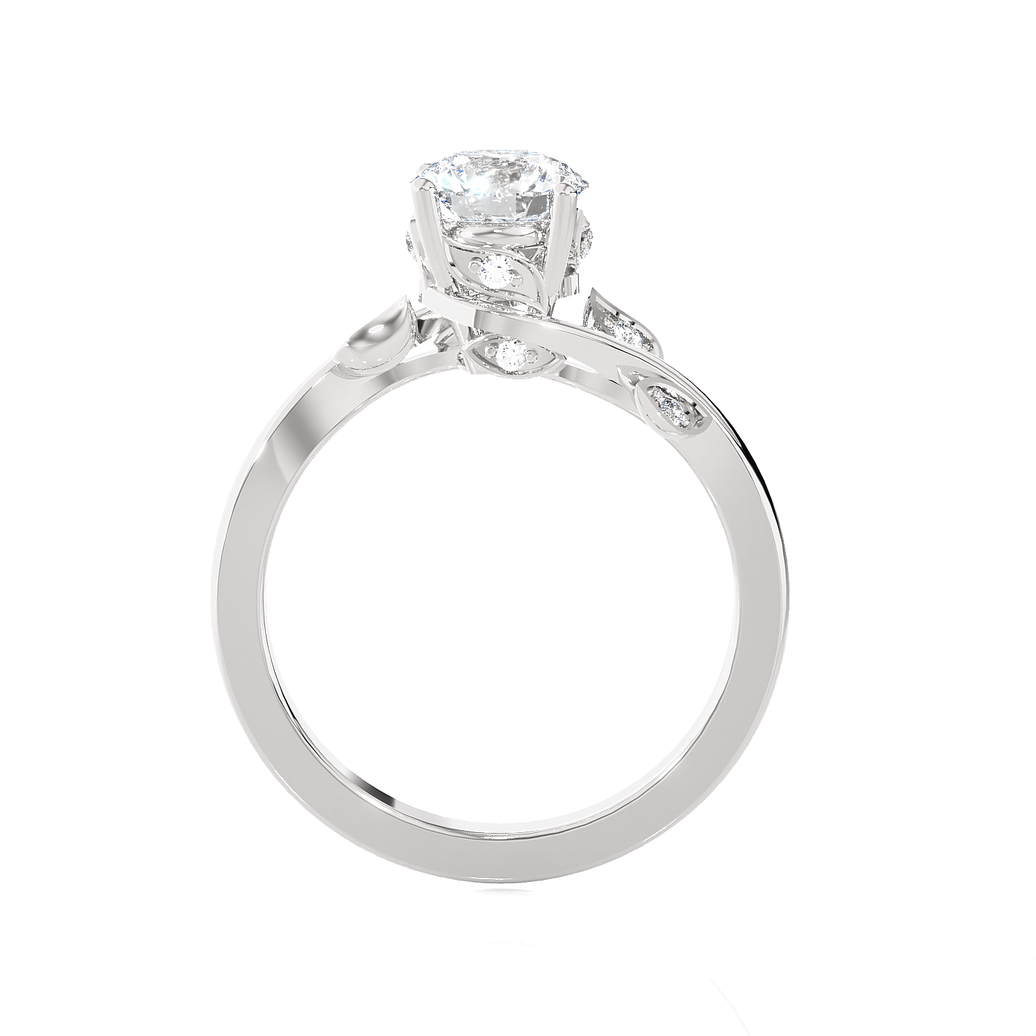 Round Lab Grown Diamond Solitaire Engagement Ring