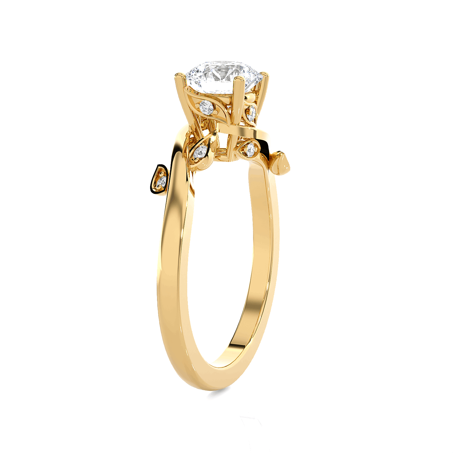 Round Lab Grown Diamond Solitaire Engagement Ring