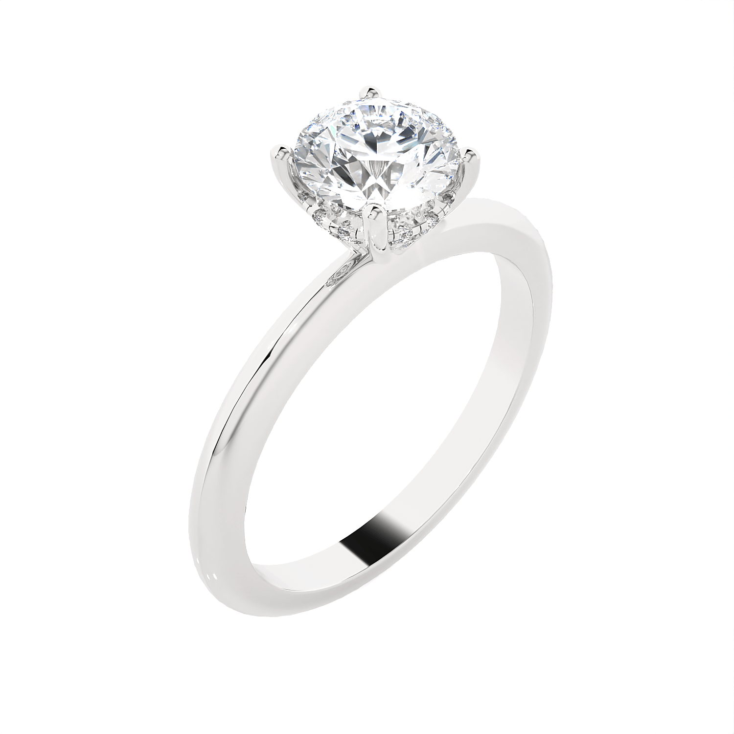 Round Lab Grown Diamond Solitaire Engagement Ring