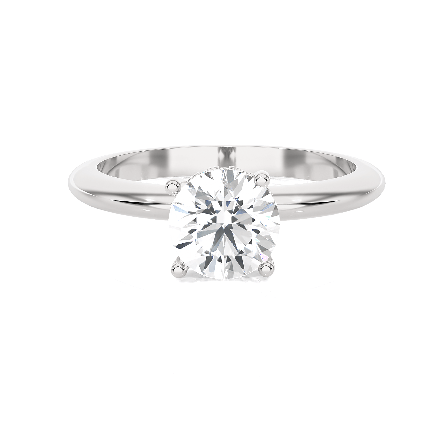 Round Lab Grown Diamond Solitaire Engagement Ring