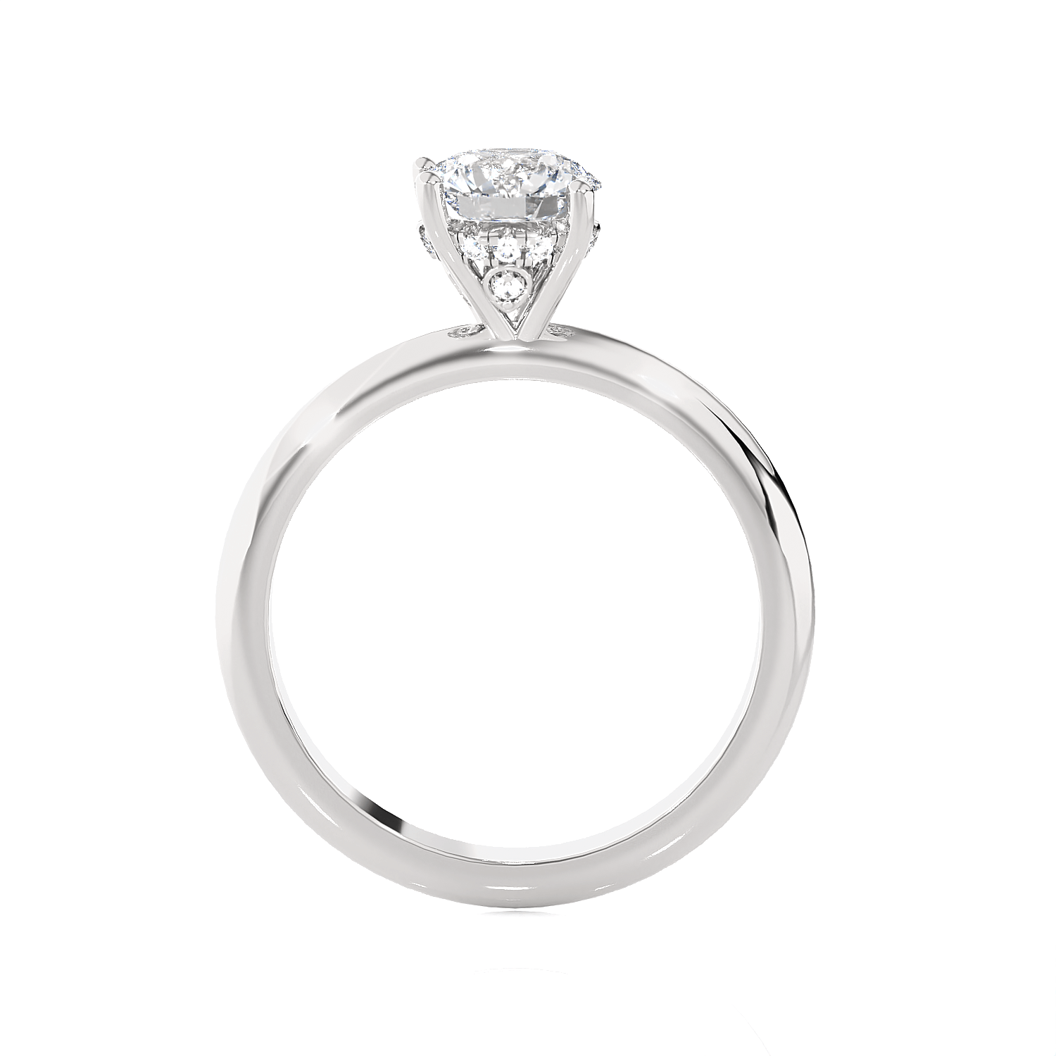 Round Lab Grown Diamond Solitaire Engagement Ring