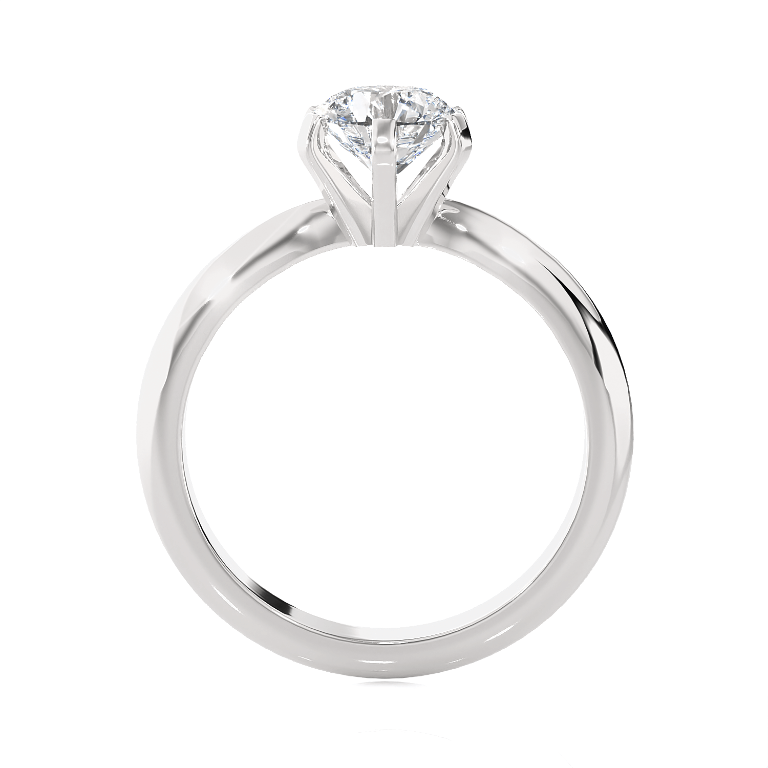 Round Lab Grown Diamond Solitaire Engagement Ring