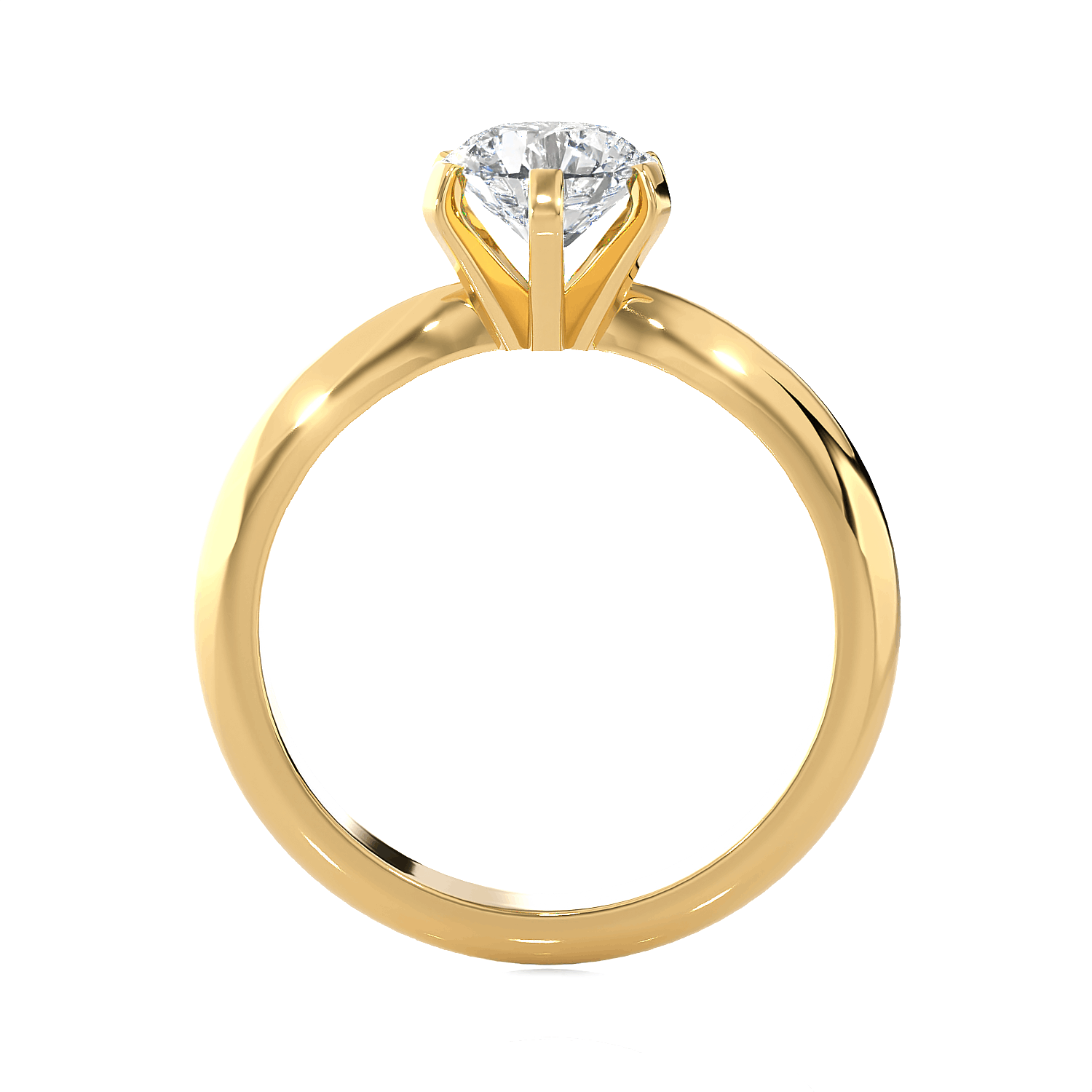 Round Lab Grown Diamond Solitaire Engagement Ring