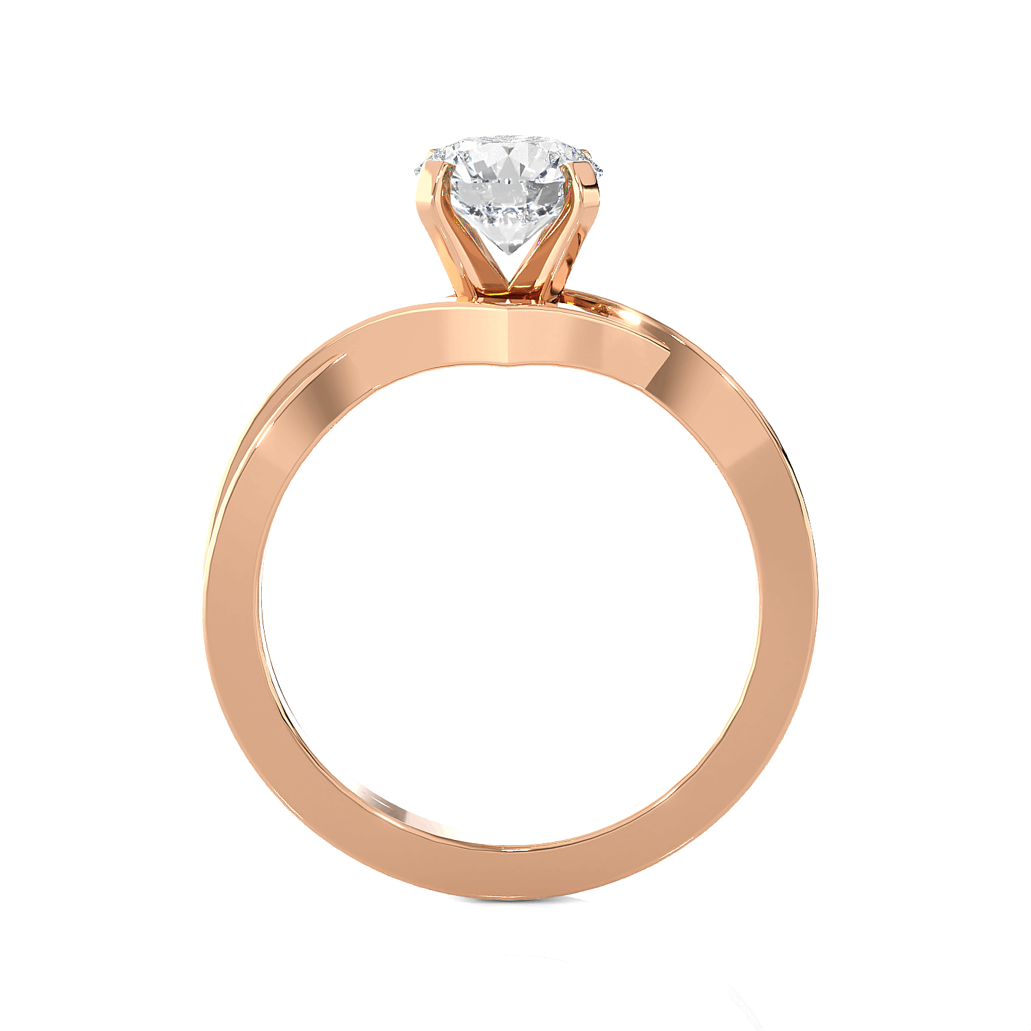 Round Lab Grown Diamond Solitaire Engagement Ring