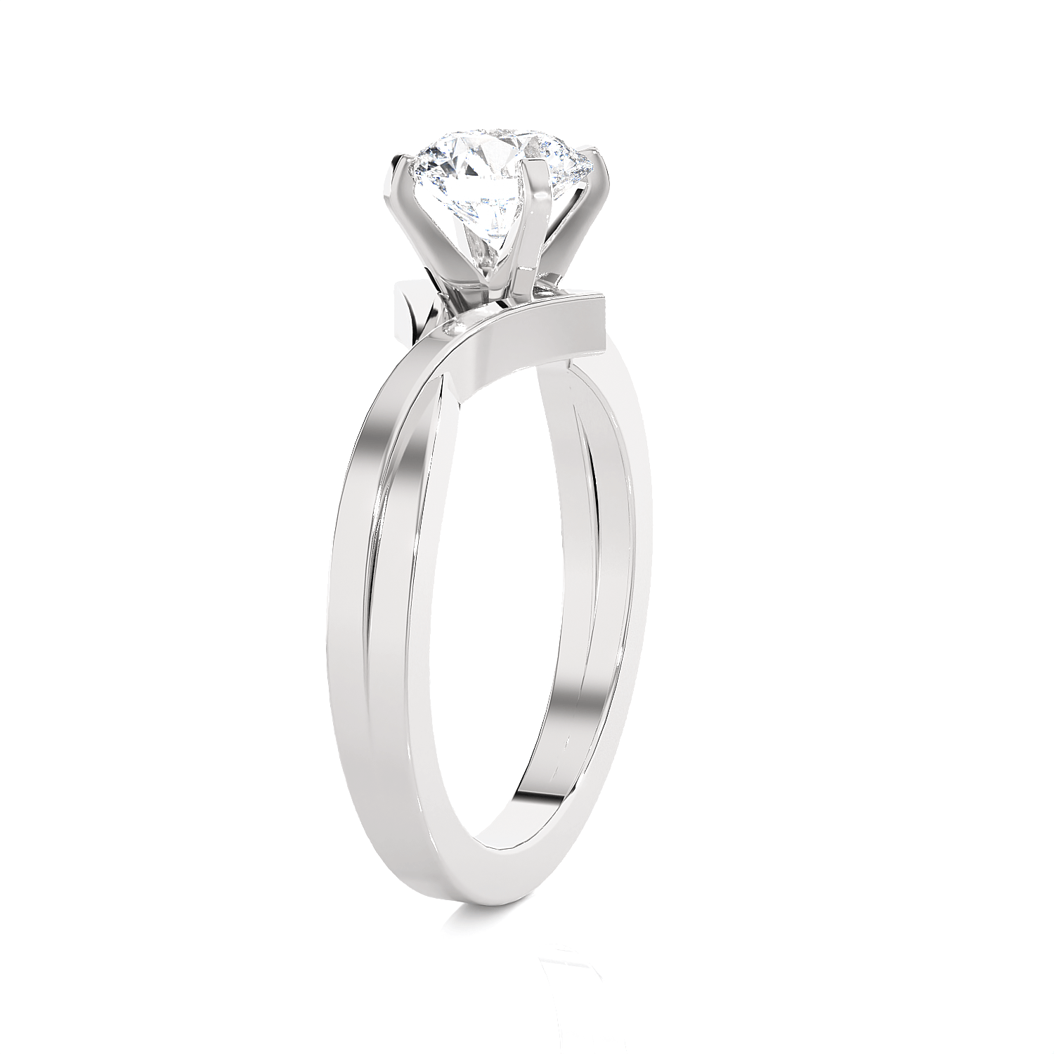 Round Lab Grown Diamond Solitaire Engagement Ring