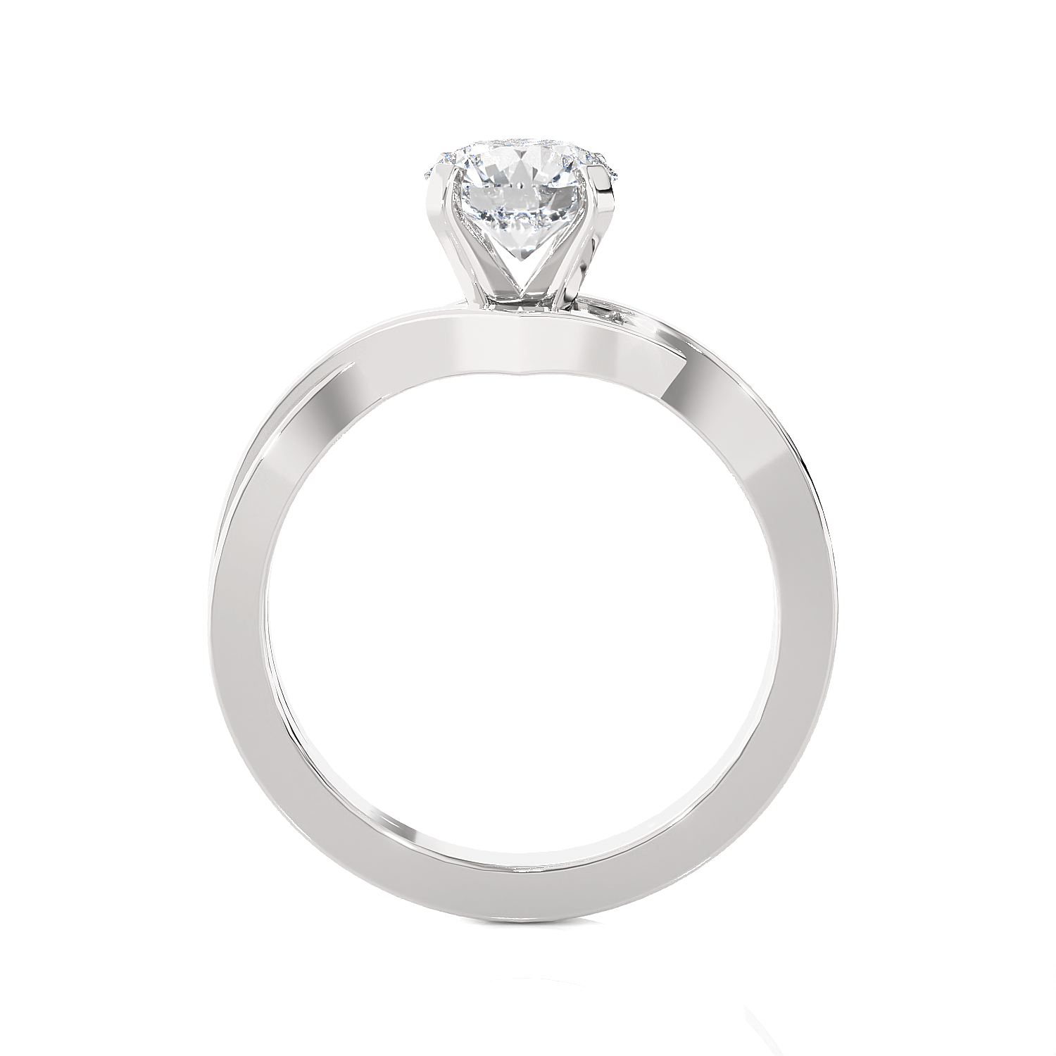 Round Lab Grown Diamond Solitaire Engagement Ring