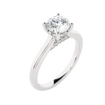 Round Lab Grown Diamond Halo Engagement Ring