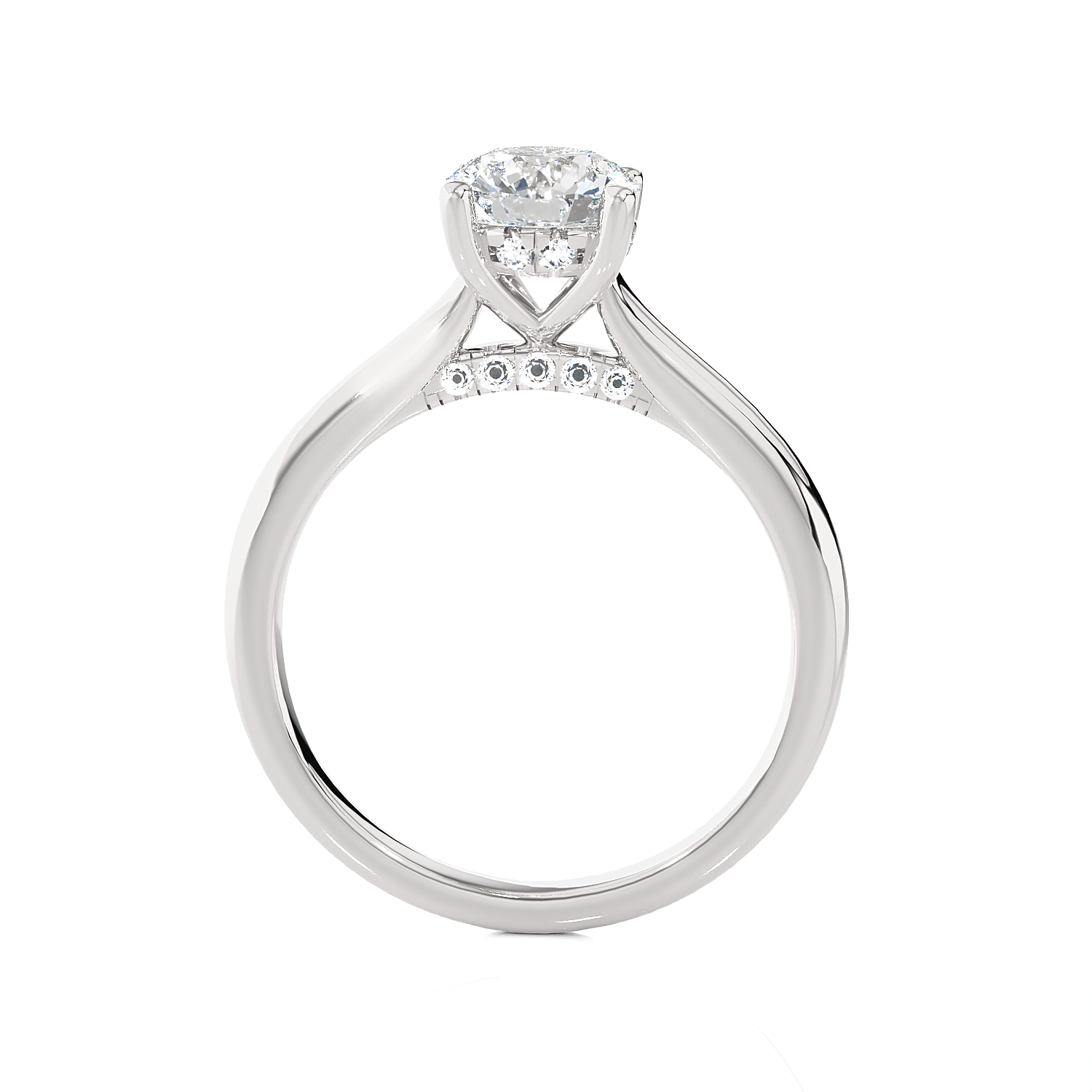 Round Lab Grown Diamond Halo Engagement Ring