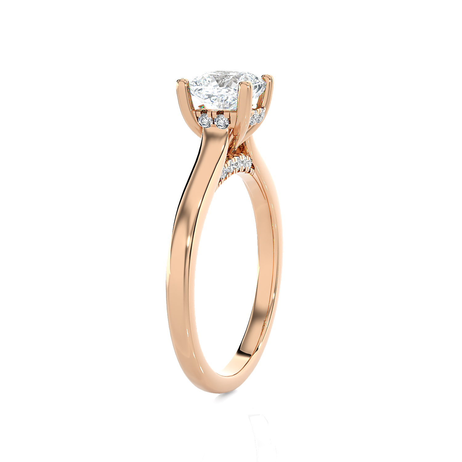Cushion-Cut Lab Grown Diamond Halo Engagement Ring