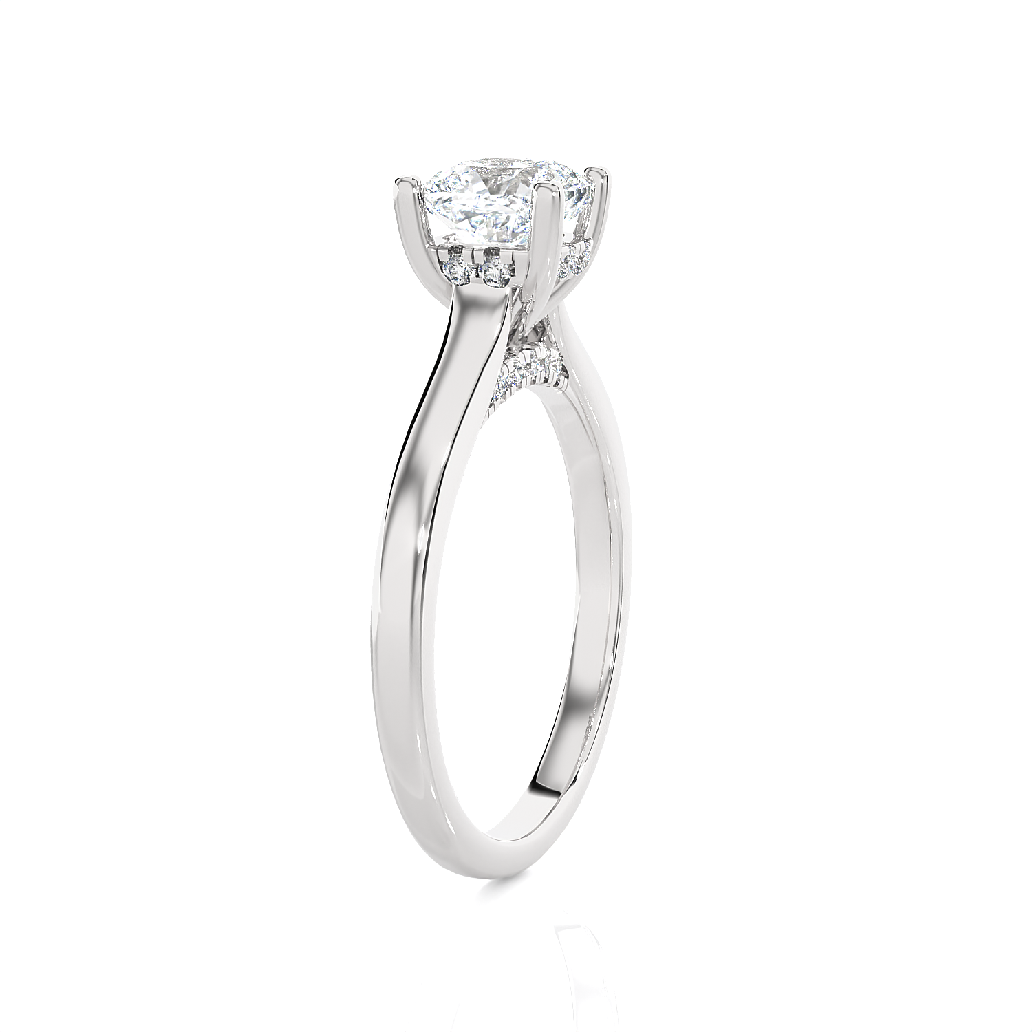 Cushion-Cut Lab Grown Diamond Halo Engagement Ring