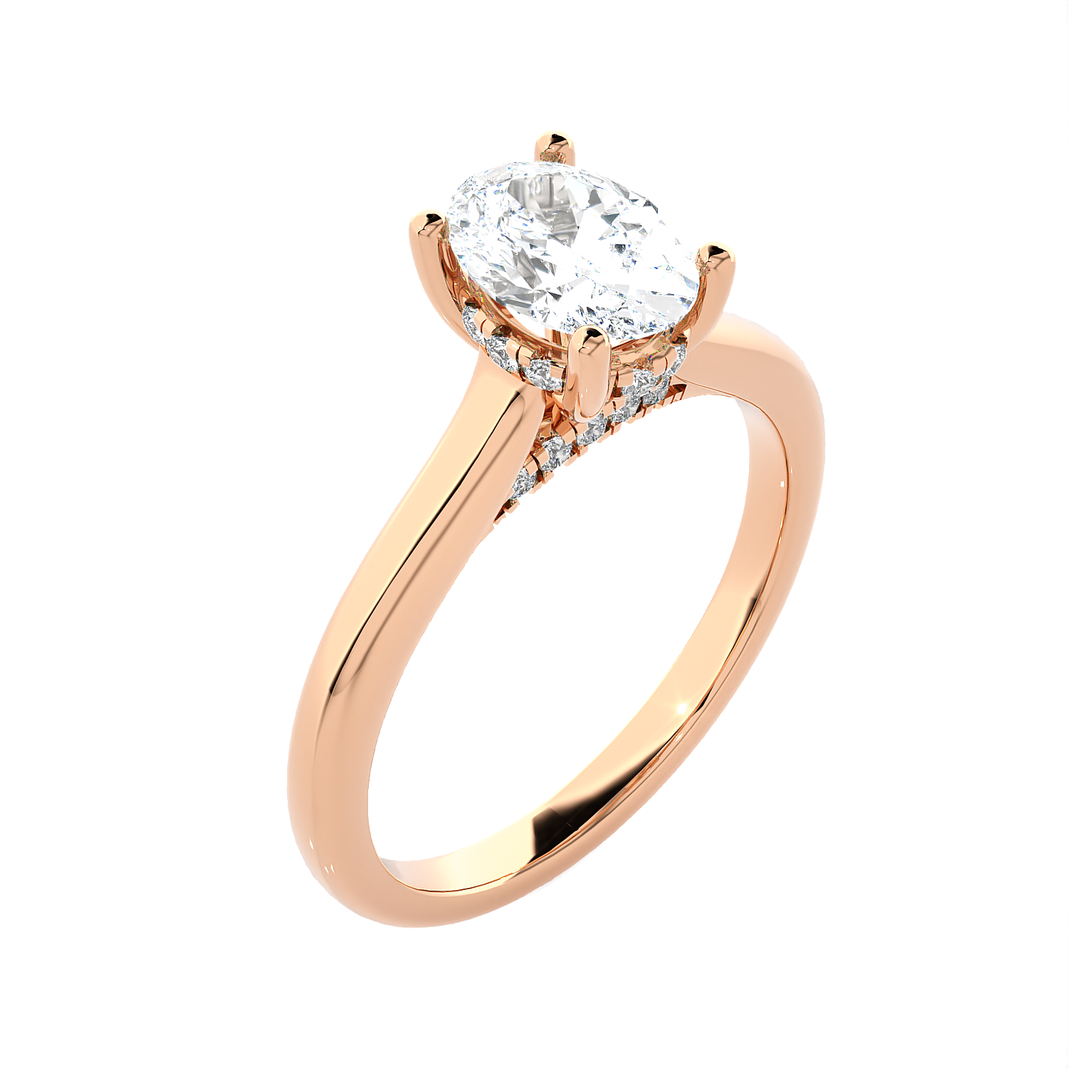 Oval Lab Grown Diamond Halo Engagement Ring