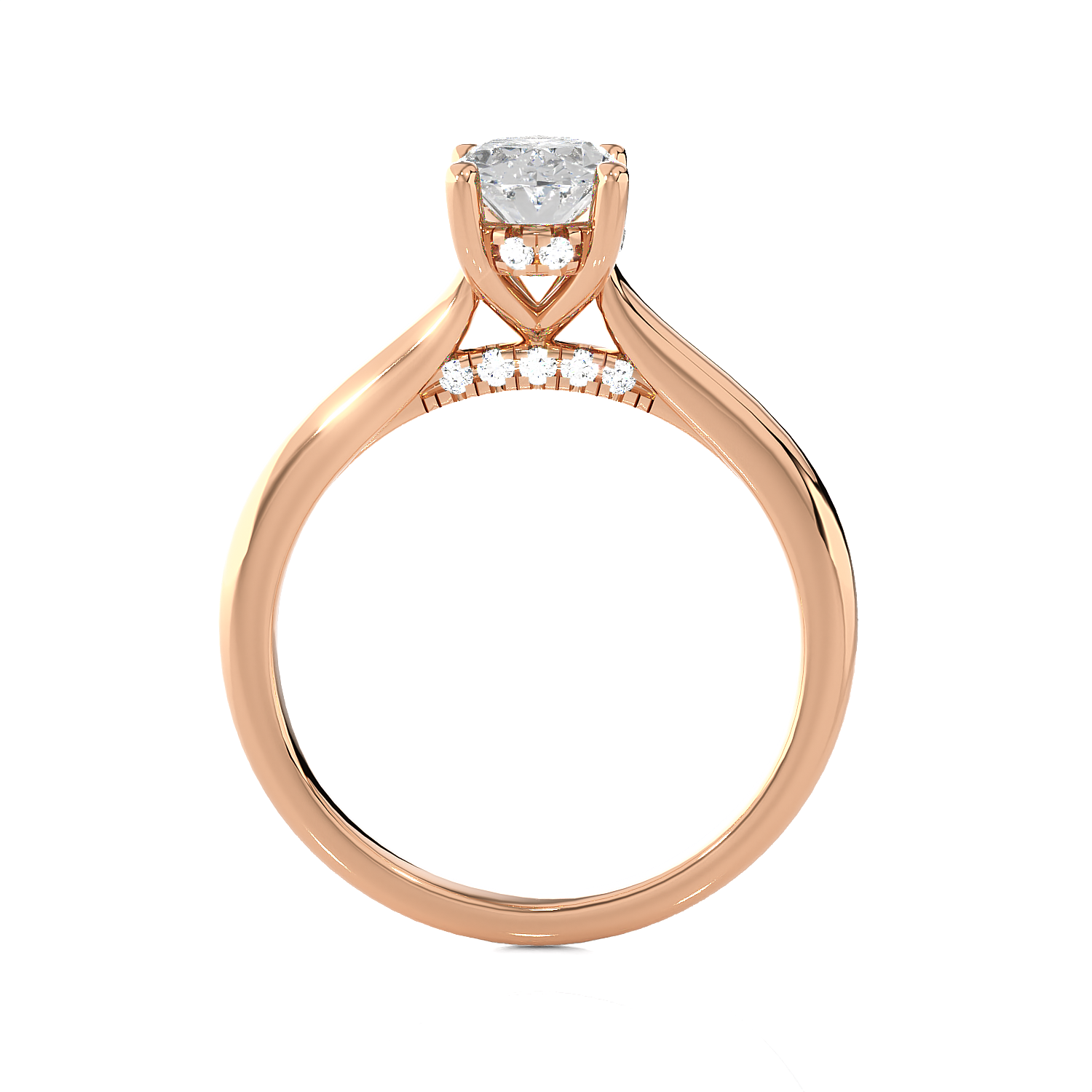 Oval Lab Grown Diamond Halo Engagement Ring