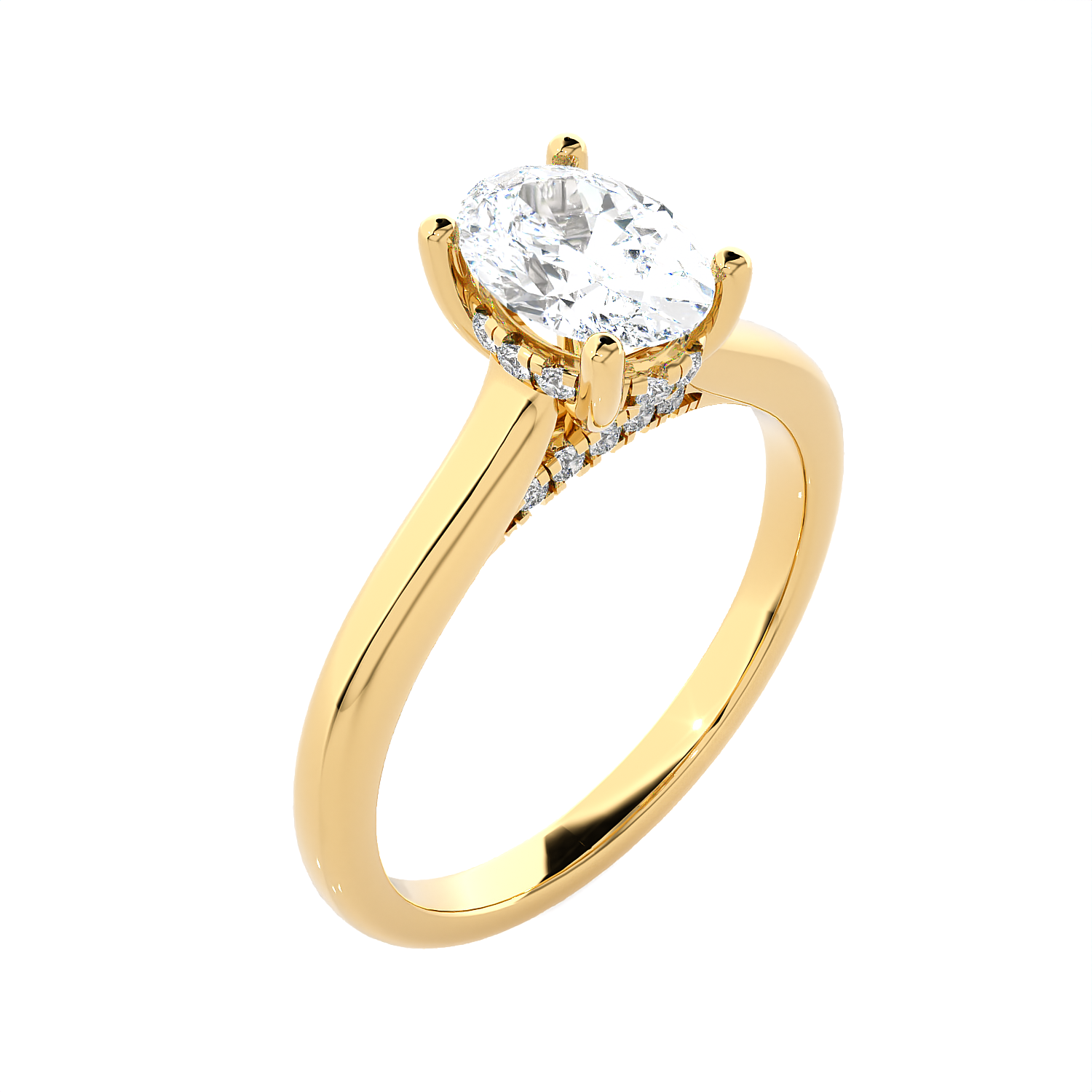 Oval Lab Grown Diamond Halo Engagement Ring