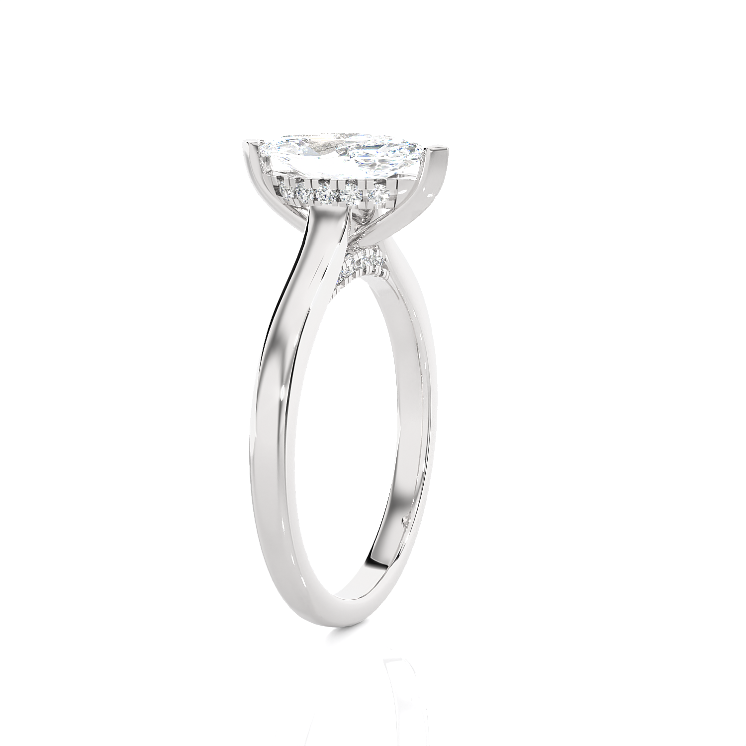 Marquise Lab Grown Diamond Halo Engagement Ring
