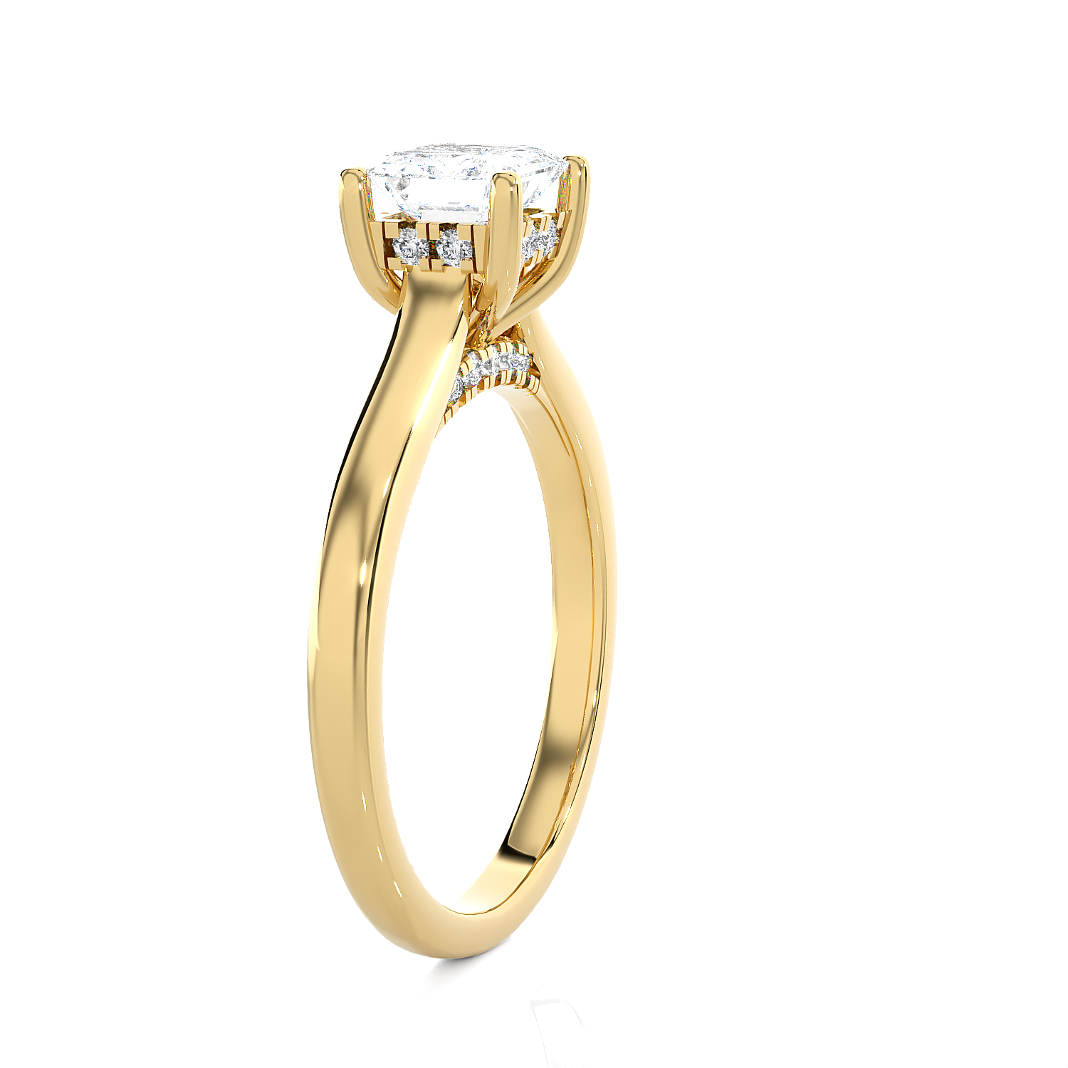 Princess-Cut Lab Grown Diamond Halo Engagement Ring